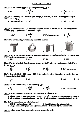 Kiểm tra 1 tiết thử môn Toán 12